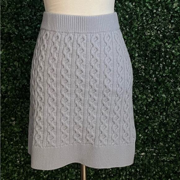 NWOT Paige Juliet Cable Wool Blend Sweater Skirt in Sky Blue – Sz L - Picture 6 of 7